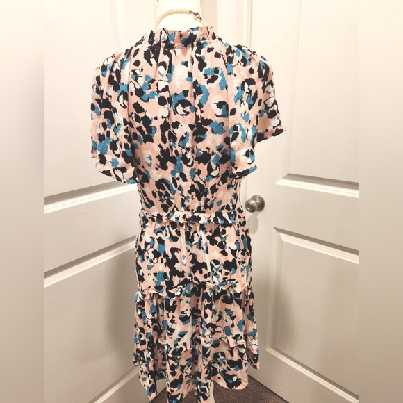 Anthropologie Pink And Blue Print Dress SMALL - Picture 3 of 4